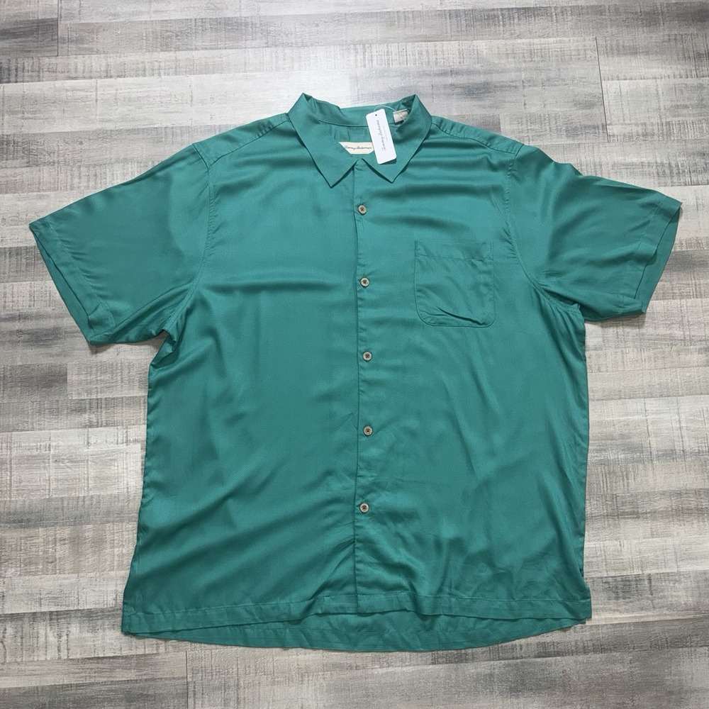 Tommy Bahama Shirt Mens XXL Button Down  Lenzing Viscose Green NWT